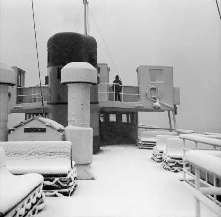 Ferry in the Snow